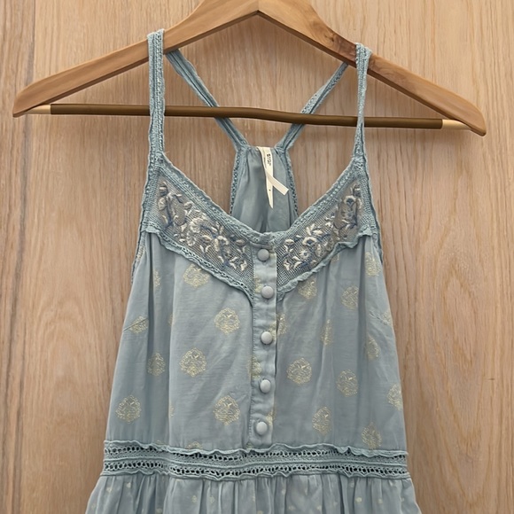 Anthropologie: Light blue boho maxi dress; size small - Picture 3 of 7